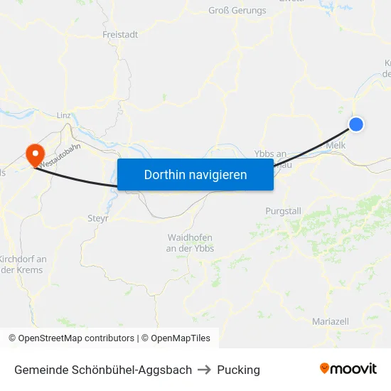 Gemeinde Schönbühel-Aggsbach to Pucking map