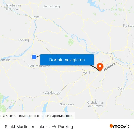 Sankt Martin Im Innkreis to Pucking map