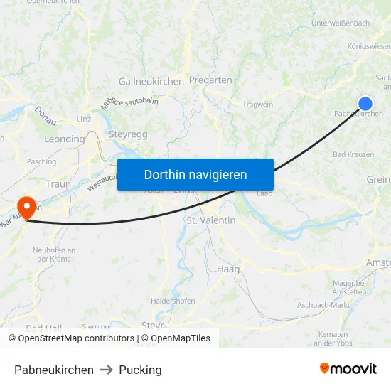 Pabneukirchen to Pucking map