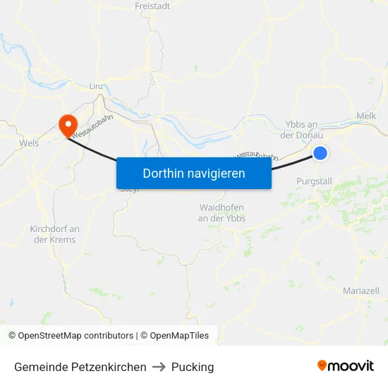 Gemeinde Petzenkirchen to Pucking map
