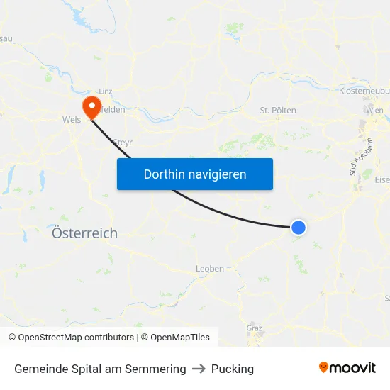 Gemeinde Spital am Semmering to Pucking map