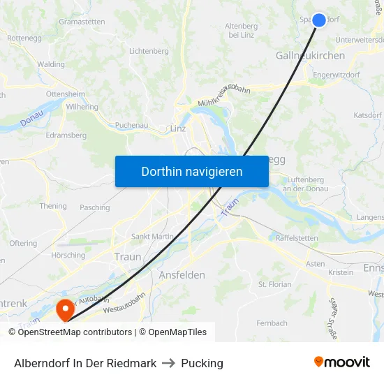 Alberndorf In Der Riedmark to Pucking map