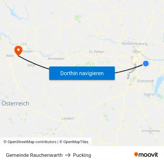 Gemeinde Rauchenwarth to Pucking map