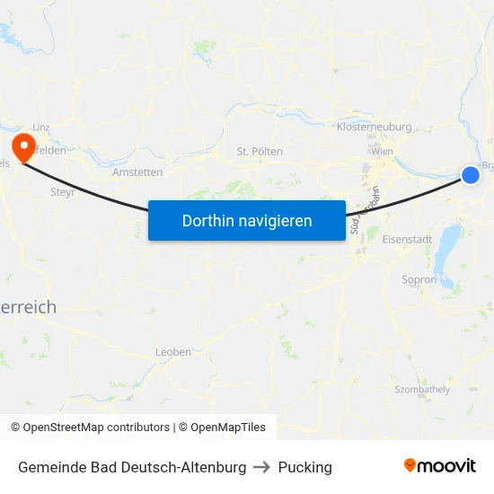 Gemeinde Bad Deutsch-Altenburg to Pucking map