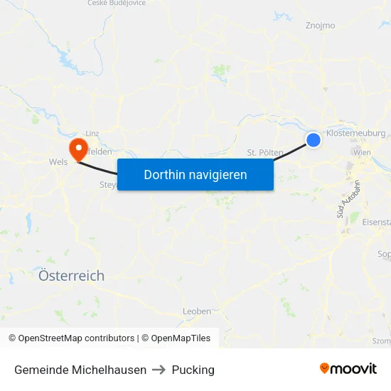 Gemeinde Michelhausen to Pucking map