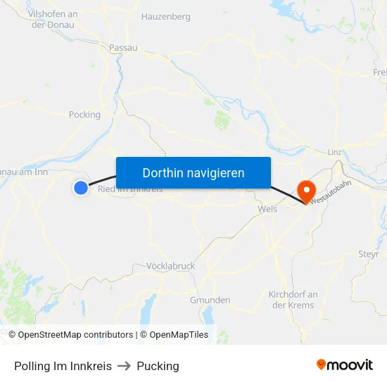 Polling Im Innkreis to Pucking map