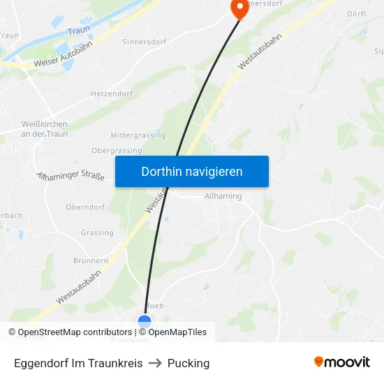 Eggendorf Im Traunkreis to Pucking map