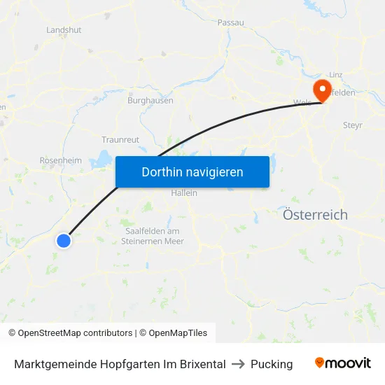 Marktgemeinde Hopfgarten Im Brixental to Pucking map