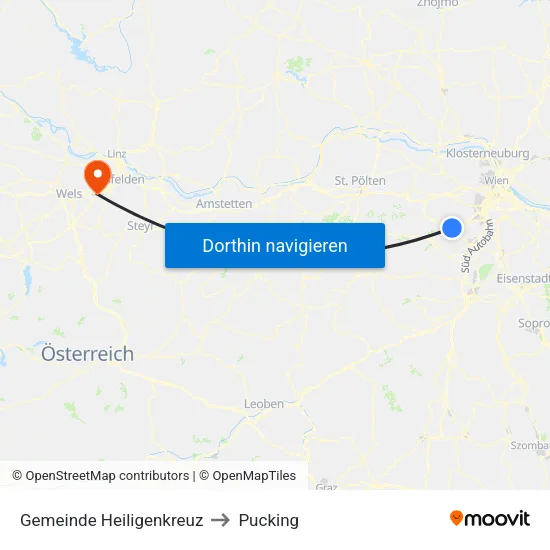 Gemeinde Heiligenkreuz to Pucking map
