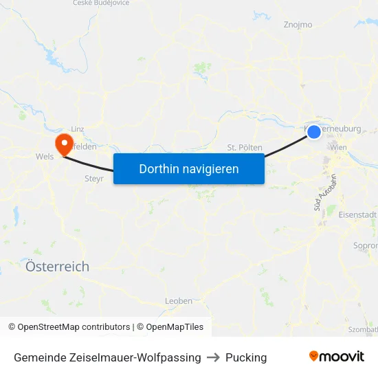 Gemeinde Zeiselmauer-Wolfpassing to Pucking map