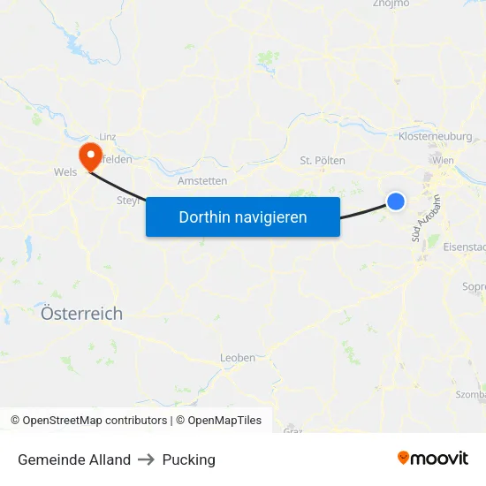 Gemeinde Alland to Pucking map