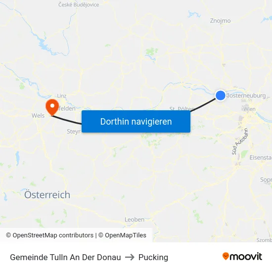 Gemeinde Tulln An Der Donau to Pucking map