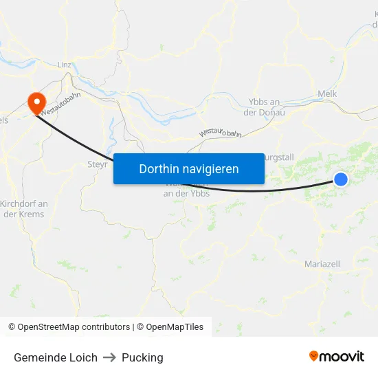 Gemeinde Loich to Pucking map
