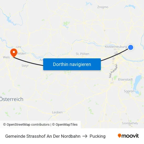 Gemeinde Strasshof An Der Nordbahn to Pucking map
