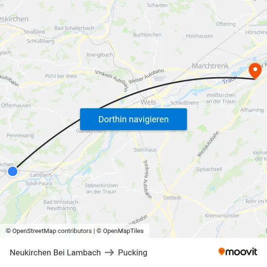 Neukirchen Bei Lambach to Pucking map
