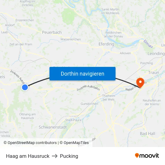 Haag am Hausruck to Pucking map