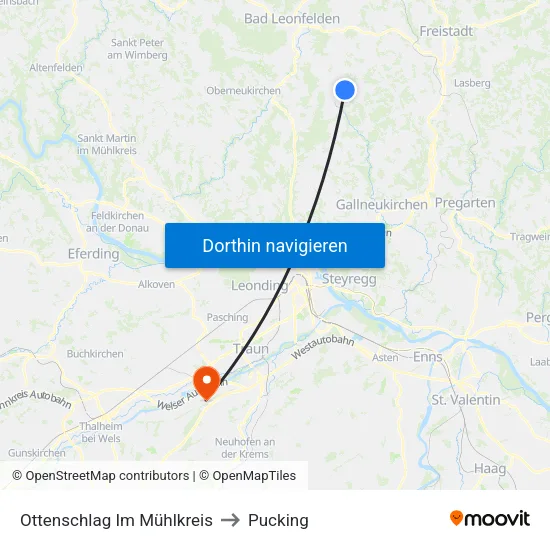 Ottenschlag Im Mühlkreis to Pucking map