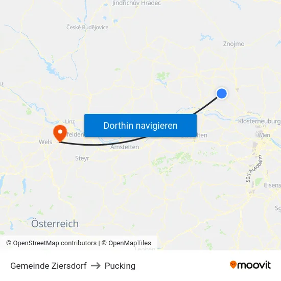 Gemeinde Ziersdorf to Pucking map