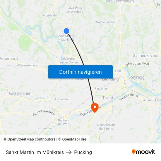 Sankt Martin Im Mühlkreis to Pucking map