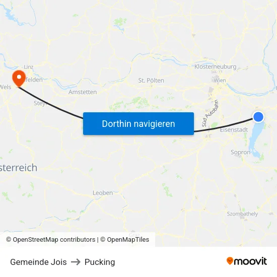 Gemeinde Jois to Pucking map