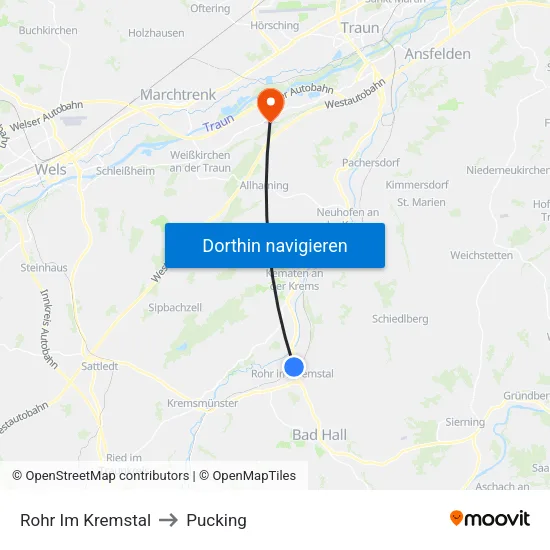Rohr Im Kremstal to Pucking map