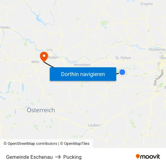 Gemeinde Eschenau to Pucking map