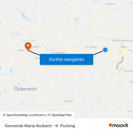 Gemeinde Maria Anzbach to Pucking map