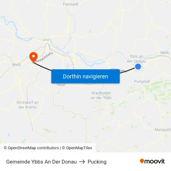 Gemeinde Ybbs An Der Donau to Pucking map