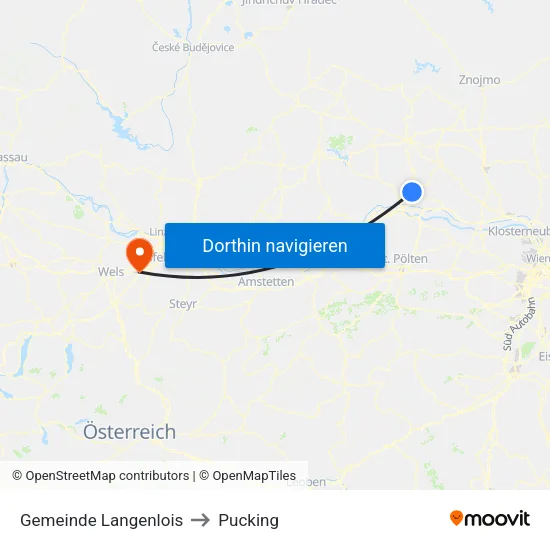 Gemeinde Langenlois to Pucking map