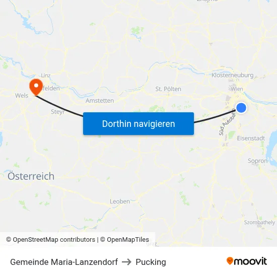 Gemeinde Maria-Lanzendorf to Pucking map