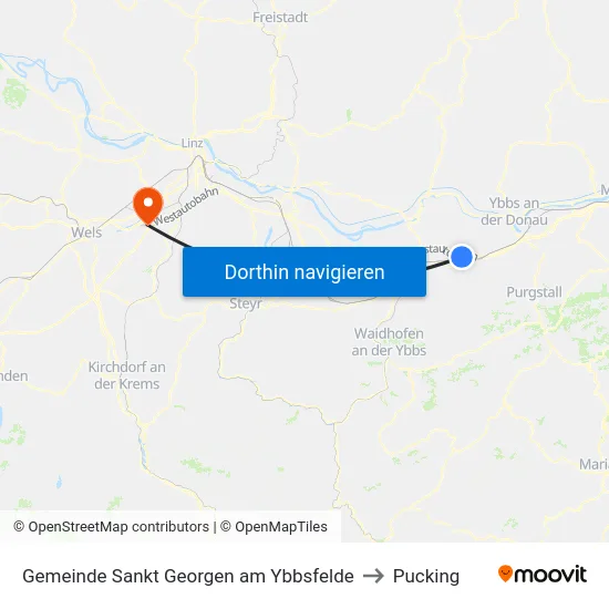 Gemeinde Sankt Georgen am Ybbsfelde to Pucking map