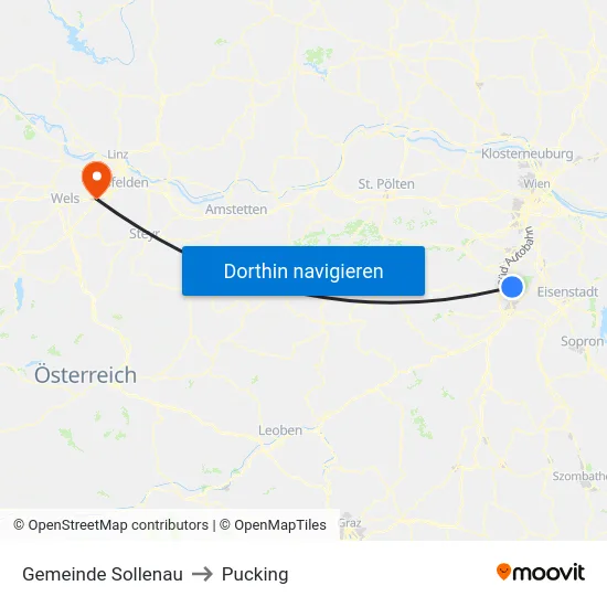 Gemeinde Sollenau to Pucking map