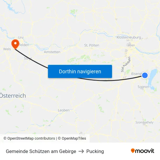 Gemeinde Schützen am Gebirge to Pucking map