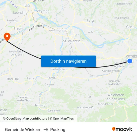 Gemeinde Winklarn to Pucking map