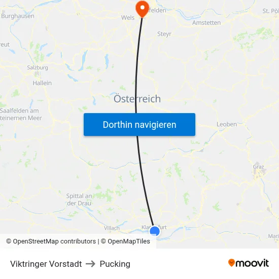 Viktringer Vorstadt to Pucking map