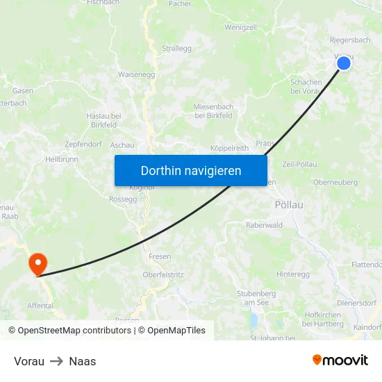 Vorau to Naas map
