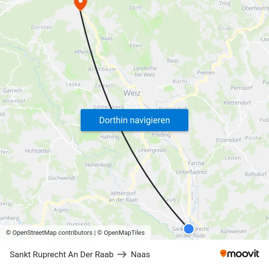 Sankt Ruprecht An Der Raab to Naas map