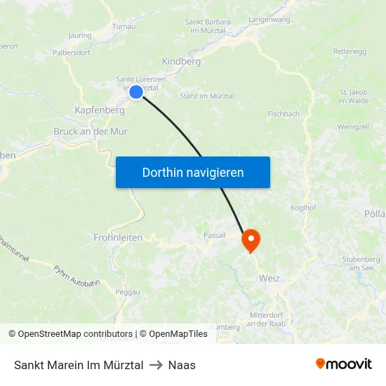 Sankt Marein Im Mürztal to Naas map