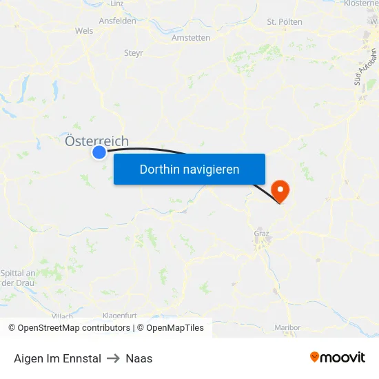 Aigen Im Ennstal to Naas map