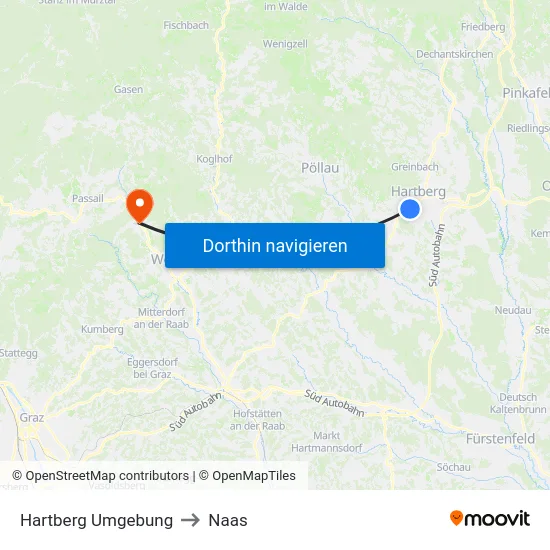 Hartberg Umgebung to Naas map