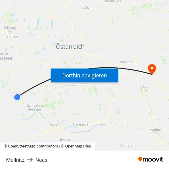 Mallnitz to Naas map