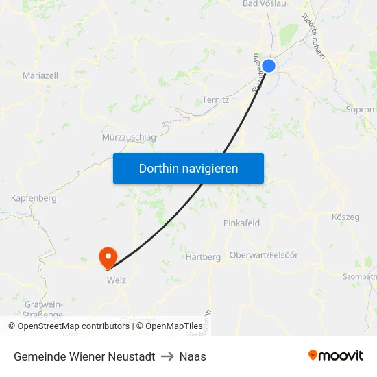 Gemeinde Wiener Neustadt to Naas map