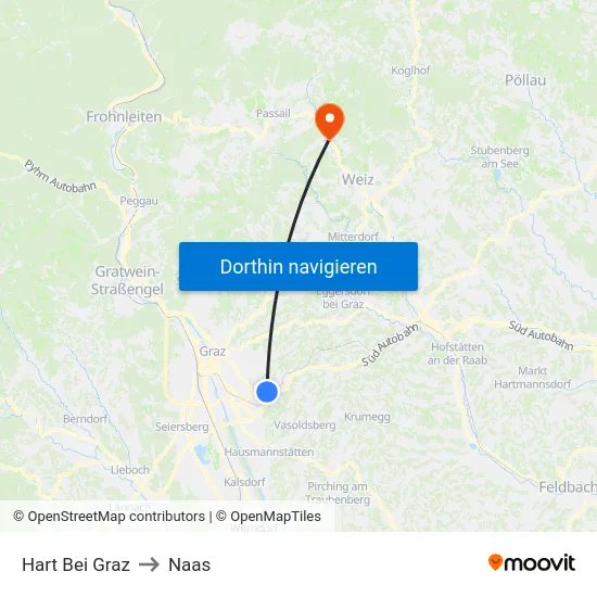 Hart Bei Graz to Naas map