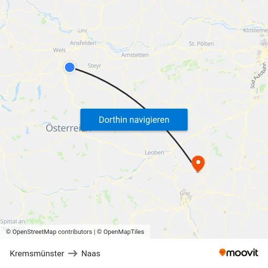 Kremsmünster to Naas map