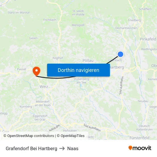 Grafendorf Bei Hartberg to Naas map
