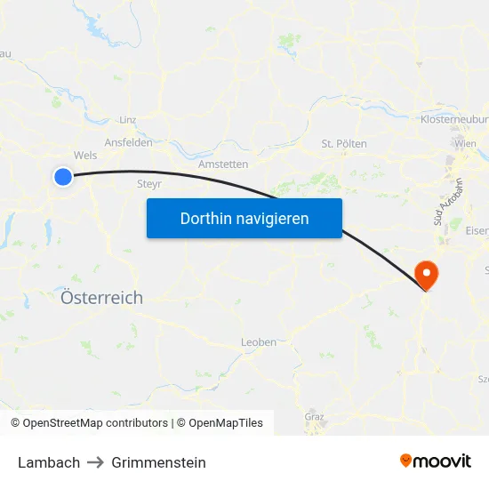 Lambach to Grimmenstein map
