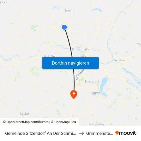 Gemeinde Sitzendorf An Der Schmida to Grimmenstein map