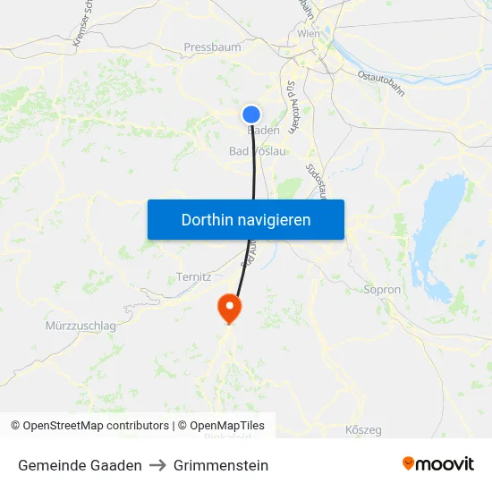 Gemeinde Gaaden to Grimmenstein map