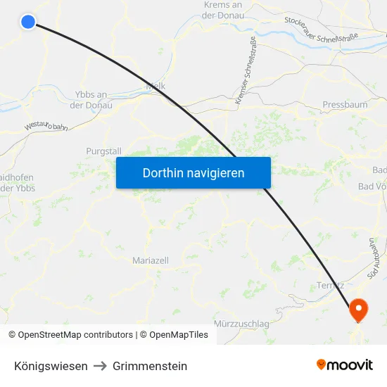 Königswiesen to Grimmenstein map