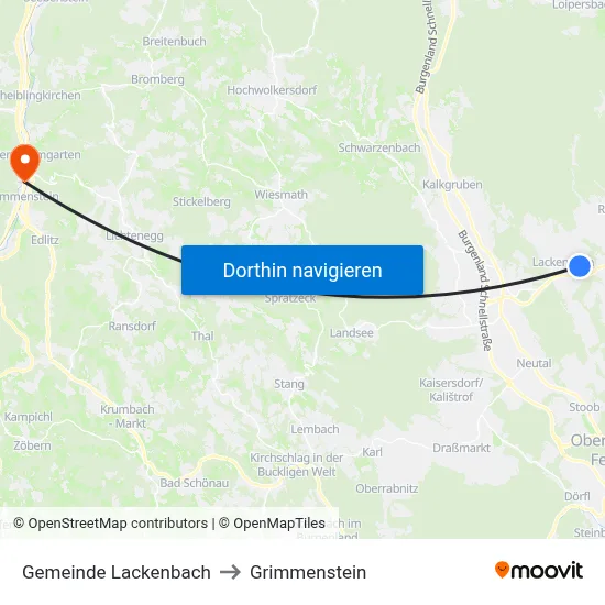 Gemeinde Lackenbach to Grimmenstein map